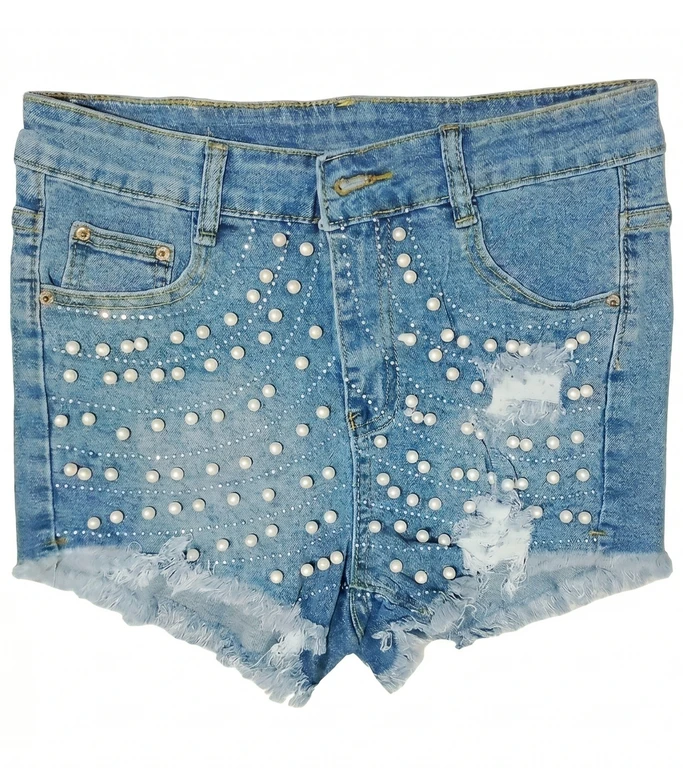 Short Azul Claro Brillos Esféricos