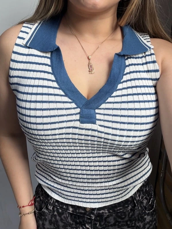 Blusa hilo con cuello v