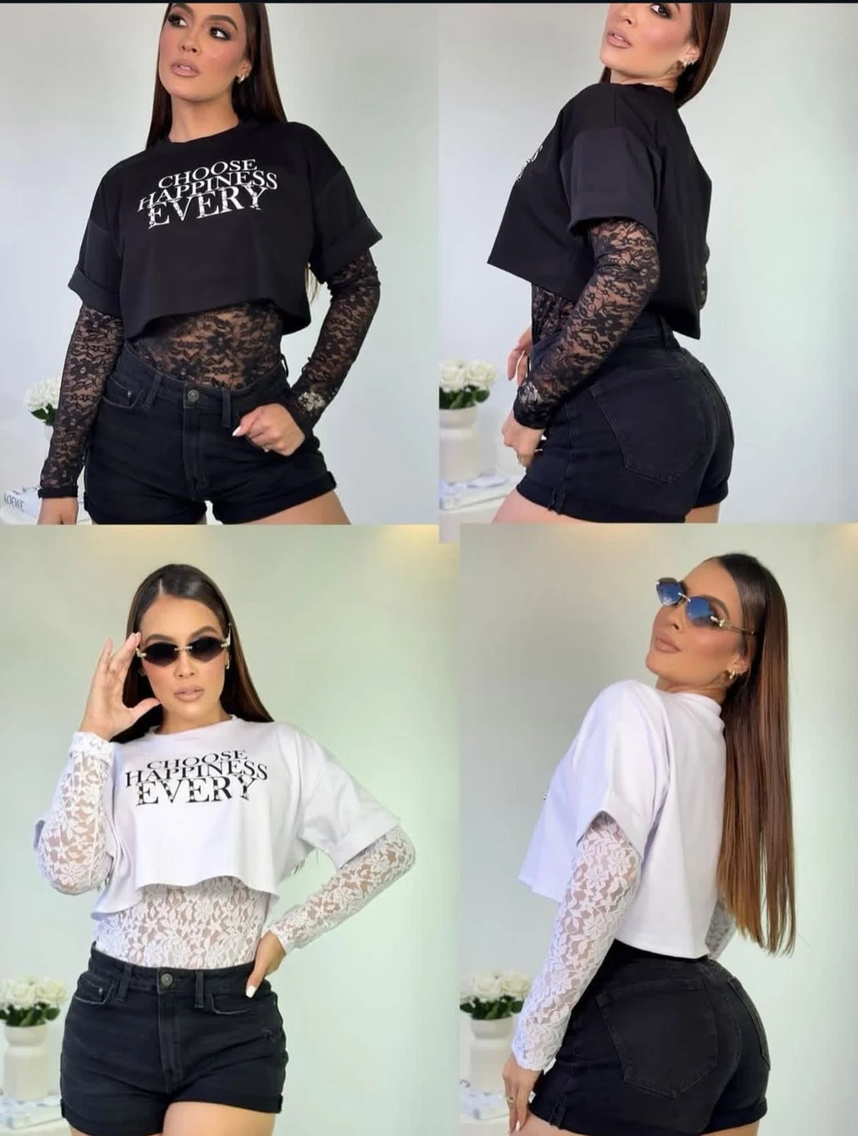 Camiseta Blonda Choose Happiness Every