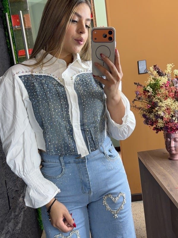 Camisa de Jean con brillos