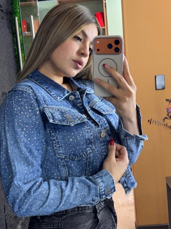 Chaqueta de Jean con Brillos