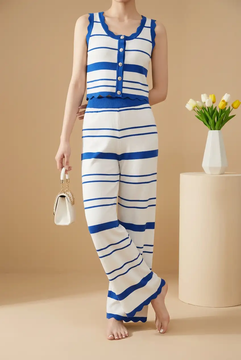 Conjunto Blusa y Pantalón de Hilo